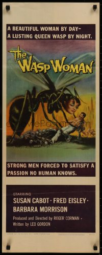 7a0291 WASP WOMAN insert 1959 most classic art of Roger Corman's lusting human-headed insect queen!