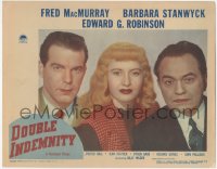 7a0422 DOUBLE INDEMNITY LC #1 1944 Billy Wilder, Barbara Stanwyck, Fred MacMurray, Edward G Robinson