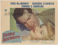 7a0423 DOUBLE INDEMNITY LC #2 1944 Billy Wilder, best close up of Barbara Stanwyck & Fred MacMurray!