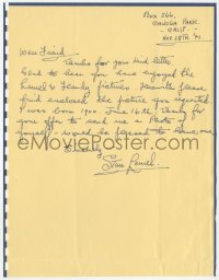 7a0033 STAN LAUREL signed letter 1941 sending a photo of himself, pleased to get one in return!
