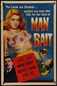 7a0314 MAN BAIT 1sh 1952 best close image of sexiest bad girl Diana Dors in her underwear!