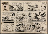 7a0029 MANDRAKE THE MAGICIAN 17x23 original art 8-25-1968 scuba diver w/bomb art by Fred Fredericks!
