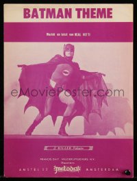 7a0161 BATMAN Dutch sheet music 1966 Adam West in costume, the famous theme song by Neal Hefti!
