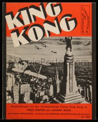 7a0164 KING KONG Swedish sheet music 1933 great image of ape on Empire State Building, title foxtrot!
