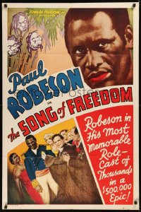 7a0325 SONG OF FREEDOM 1sh 1938 Paul Robeson in his most memorable role, a $500,000 epic, rare!