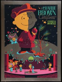 7a0113 CHARLIE BROWN CHRISTMAS signed Silver Bells Metal Variant #44/50 18x24 art print 2011 by Whalen
