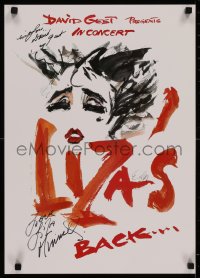 7a0082 LIZA MINNELLI signed 17x23 music poster 1987 by BOTH Liza Minnelli AND David Gest, cool art!