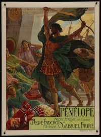 7a0063 PENELOPE 24x32 stage poster 1913 cool Rochegrosse art of Ulysses, Homer's Odyssey, rare!