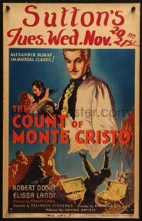 7a0388 COUNT OF MONTE CRISTO WC 1934 art of Robert Donat as Alexandre Dumas' Edmond Dantes, rare!