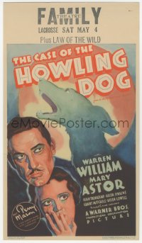 7a0143 CASE OF THE HOWLING DOG mini WC 1934 great art of Warren William as the first Perry Mason!