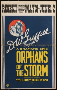 7a0401 ORPHANS OF THE STORM WC 1921 D.W. Griffith classic, Lillian & Dorothy Gish, ultra rare!
