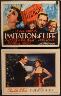 7a0411 IMITATION OF LIFE 8 LCs 1934 Claudette Colbert, Warren William, Fannie Hurst, rare complete set!