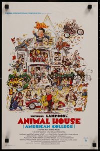 7b0148 ANIMAL HOUSE Belgian 1978 John Belushi, Landis classic, art by Rick Meyerowitz!