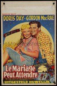 7b0158 BY THE LIGHT OF THE SILVERY MOON Belgian 1953 romantic artwork of Doris Day & Gordon McRae!