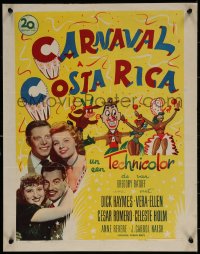 7b0160 CARNIVAL IN COSTA RICA Belgian 1947 art of Haymes, Vera-Ellen, Romero & Holm in Central America!