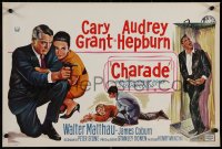 7b0161 CHARADE Belgian 1963 art of tough Cary Grant & sexy Audrey Hepburn, expect the unexpected!