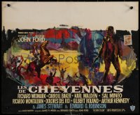 7b0163 CHEYENNE AUTUMN Belgian 1964 John Ford, Ray art of Richard Widmark & Native Americans!