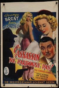 7b0166 CORPSE CAME C.O.D. Belgian 1947 art of Joan Blondell, Brent & sexy Adele Jergens!