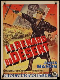 7b0168 DESERT FOX Belgian 1951 different art of James Mason as Field Marshal Erwin Rommel!