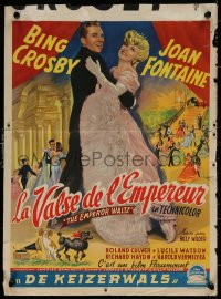 7b0173 EMPEROR WALTZ Belgian 1948 great different artwork of dancing Bing Crosby & Joan Fontaine!