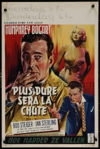 7b0184 HARDER THEY FALL Belgian 1956 Humphrey Bogart, Rod Steiger, Jan Sterling, cool different art!