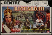 7b0221 RICHARD III Belgian 1956 Laurence Olivier as director and art of him in the title role!