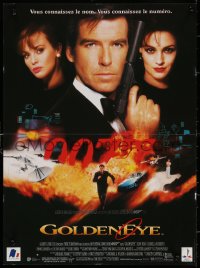 7b0535 GOLDENEYE French 16x21 1995 Pierce Brosnan as secret agent James Bond 007, cool montage!