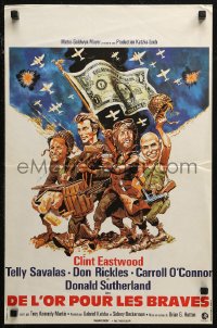 7b0553 KELLY'S HEROES French 15x23 1970 art of Clint Eastwood, Sutherland, Savalas & Rickles!