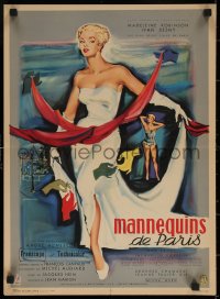7b0566 MANNEQUINS OF PARIS French 16x22 1957 Andre Hunebelle's Mannequins de Paris, Bertrand art!