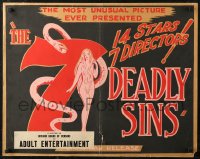 7b0041 7 DEADLY SINS Canadian 1/2sh 1953 completely different art of sexy Eve and the Serpent!