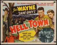7b1134 BORN TO THE WEST 1/2sh R1950 Zane Grey, John Wayne spilled outlaw blood in Hell Town, rare!