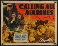 7b1136 CALLING ALL MARINES style A 1/2sh 1939 pretty Helen Mack with Donald Red Barry & soldiers!