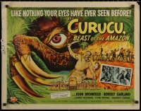 7b1152 CURUCU, BEAST OF THE AMAZON style A 1/2sh 1956 Universal monster art by Reynold Brown!