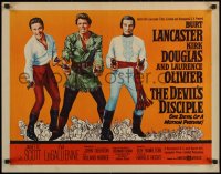 7b1159 DEVIL'S DISCIPLE style A 1/2sh 1959 Burt Lancaster, Kirk Douglas & Laurence Olivier!