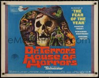 7b1165 DR. TERROR'S HOUSE OF HORRORS 1/2sh 1965 Christopher Lee, cool horror montage art!
