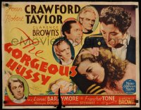 7b1183 GORGEOUS HUSSY 1/2sh 1936 Joan Crawford & Robert Taylor, Stewart & top cast, ultra rare!