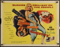 7b1186 GUNS, GIRLS & GANGSTERS 1/2sh 1959 sexy bad Mamie Van Doren, blonde hell-cat on the prowl!