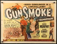 7b1188 GUNSMOKE style A 1/2sh 1953 Audie Murphy is a hired gunslinger in a lawless land, ultra rare!