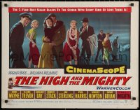 7b1195 HIGH & THE MIGHTY 1/2sh 1954 John Wayne, Claire Trevor, directed by William Wellman!