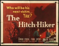 7b1198 HITCH-HIKER style A 1/2sh 1953 different film noir image of man with upraised thumb & shadow!