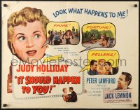 7b1205 IT SHOULD HAPPEN TO YOU 1/2sh 1954 sexy Judy Holliday & Jack Lemmon's first role!