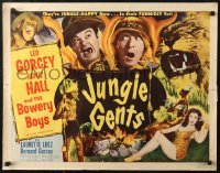 7b1209 JUNGLE GENTS style A 1/2sh 1954 Bowery Boys are jungle-happy, sexy Laurette Luez, ultra rare!