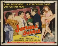 7b1210 JUVENILE JUNGLE style B 1/2sh 1958 girl delinquent & a jet propelled gang out for fast kicks!