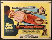 7b1234 LONG WAIT style A 1/2sh 1954 Mickey Spillane, art of Anthony Quinn & sexy girl tied up!