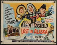 7b1235 LOST IN ALASKA style A 1/2sh 1952 artwork of Bud Abbott & Lou Costello falling on ice!