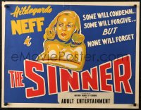 7b0046 SINNER Canadian 1/2sh 1954 different art of bad Hildegard Neff always has men on her mind!