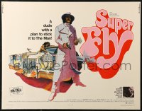 7b1292 SUPER FLY 1/2sh 1972 Robert Tanenbaum art of Ron O'Neal with car & girl sticking it to The Man!