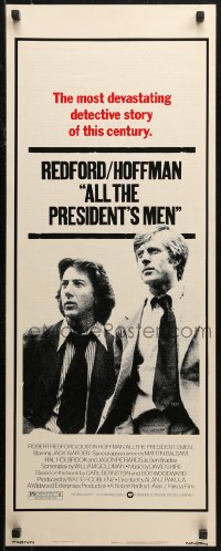 7b1325 ALL THE PRESIDENT'S MEN insert 1976 Dustin Hoffman & Robert Redford as Woodward & Bernstein!