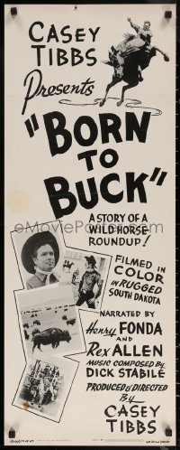 7b1344 BORN TO BUCK insert 1968 Casey Tibbs presents & directs, cool rodeo images!