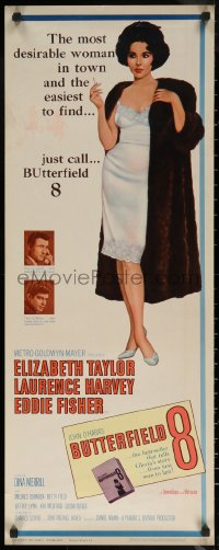 7b1348 BUTTERFIELD 8 insert 1960 callgirl Elizabeth Taylor, most desirable and easiest to find!